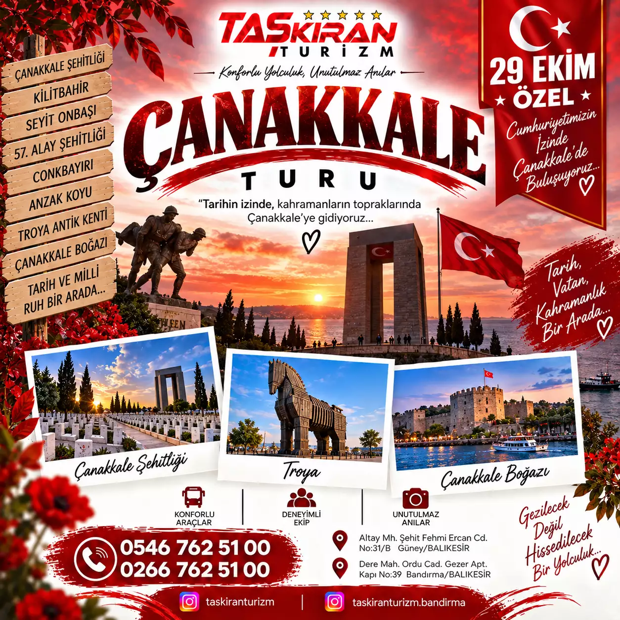 29 EKİM CUMHURİYET BAYRAMI ÖZEL ÇANAKKALE TURU 