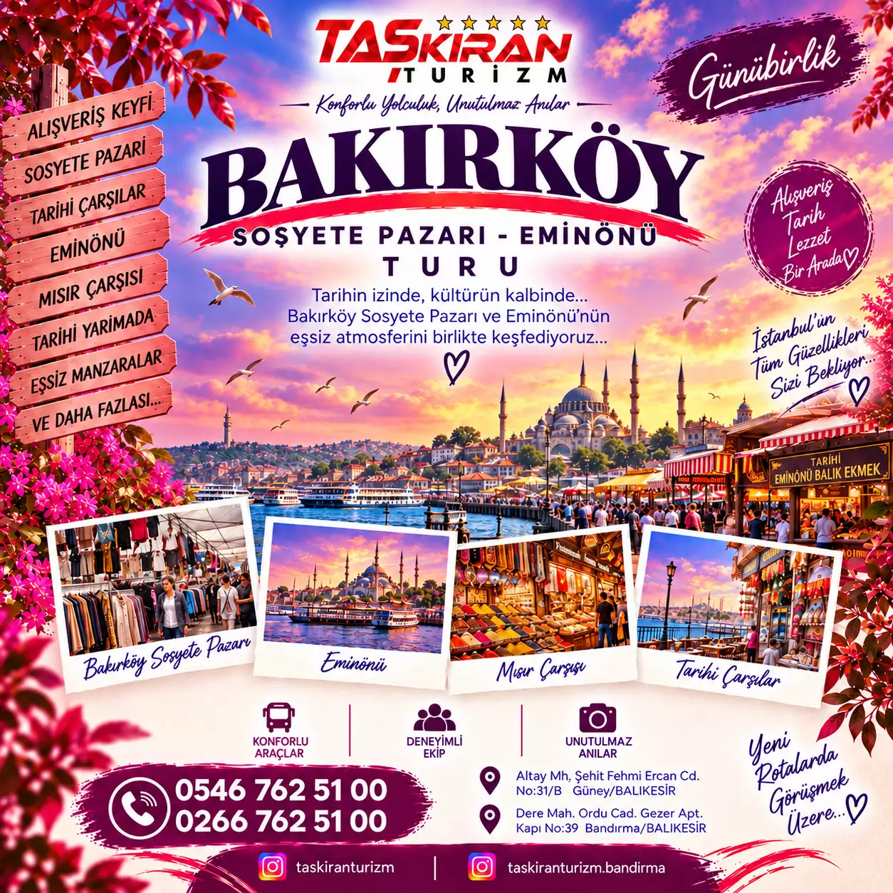 BAKIRKÖY SOSYETE PAZARI VE EMİNÖNÜ TURU 