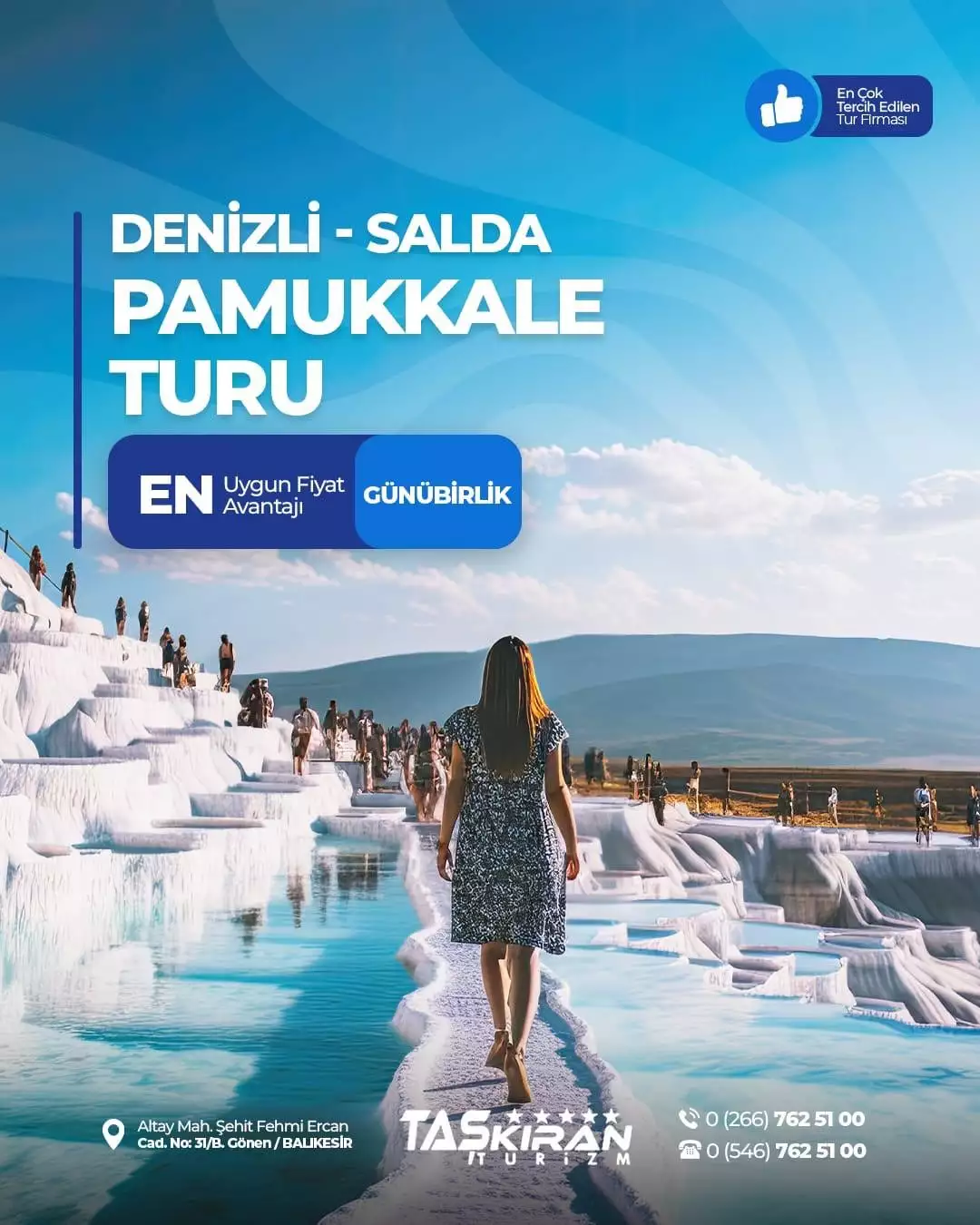 BAYRAM ÖZEL DENİZLİ PAMUKKALE,SALDA,KAKLIK MAĞARASI TURU ( Promosyonlu Tur !!)